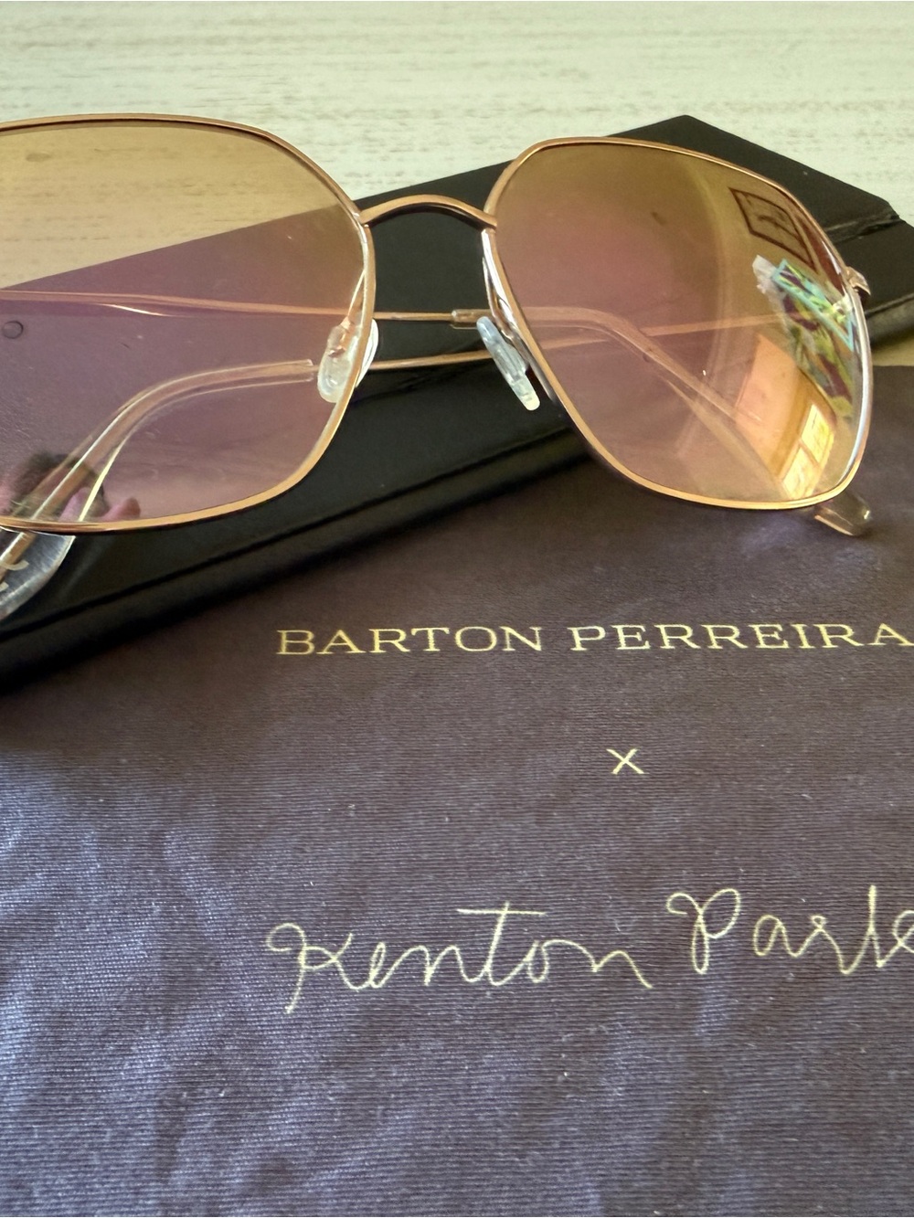 Barton Perreira Women’s Rose Gold Frames with Pink Lenses